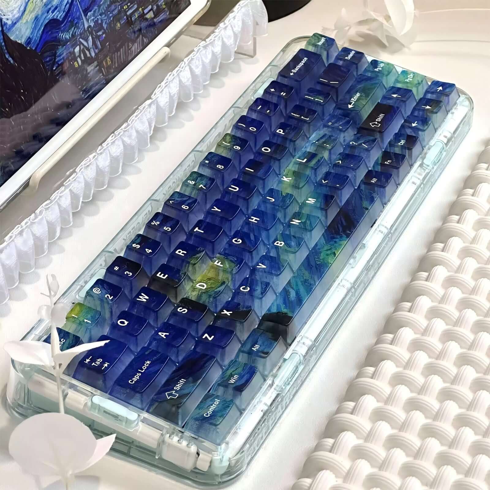 GamaKay 114 Keys Transparent Starry Sky Cherry Profile PC Keycaps Set