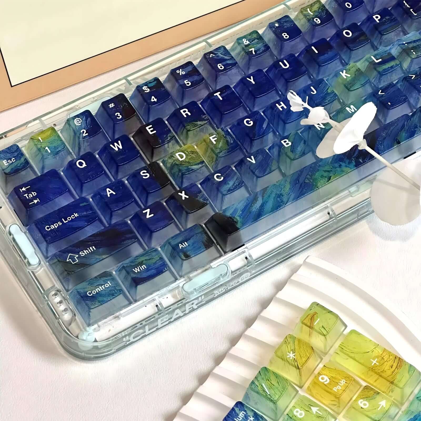 GamaKay 114 Keys Transparent Starry Sky Cherry Profile PC Keycaps Set - Image 2