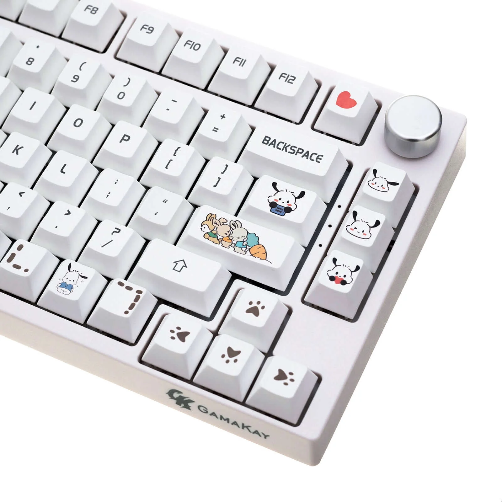 Gamakay 132 Keys White Lovely Radish Dog Keycaps Set - Image 3