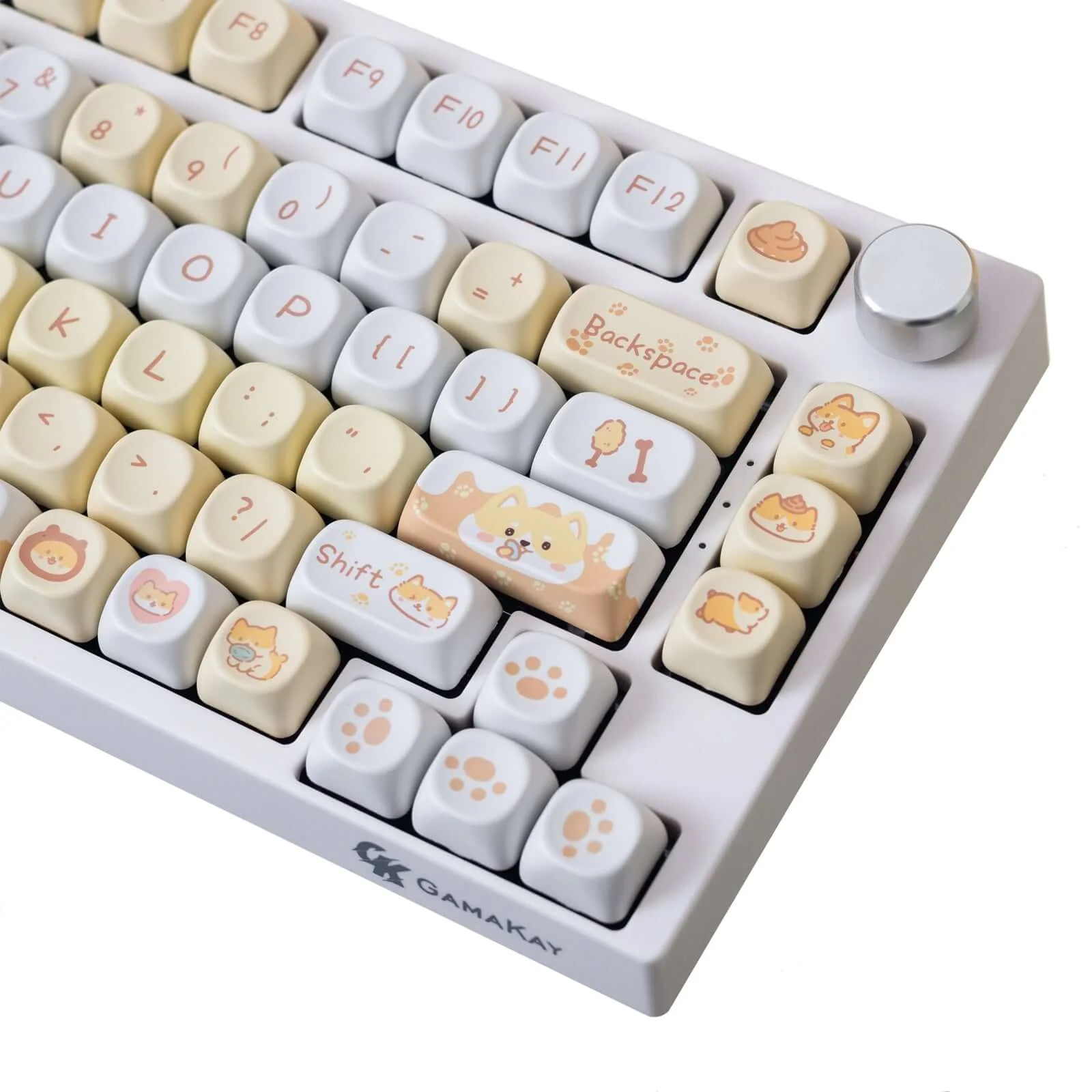 Gamakay 132 Keys Yellow & White Keycaps Set - Image 3