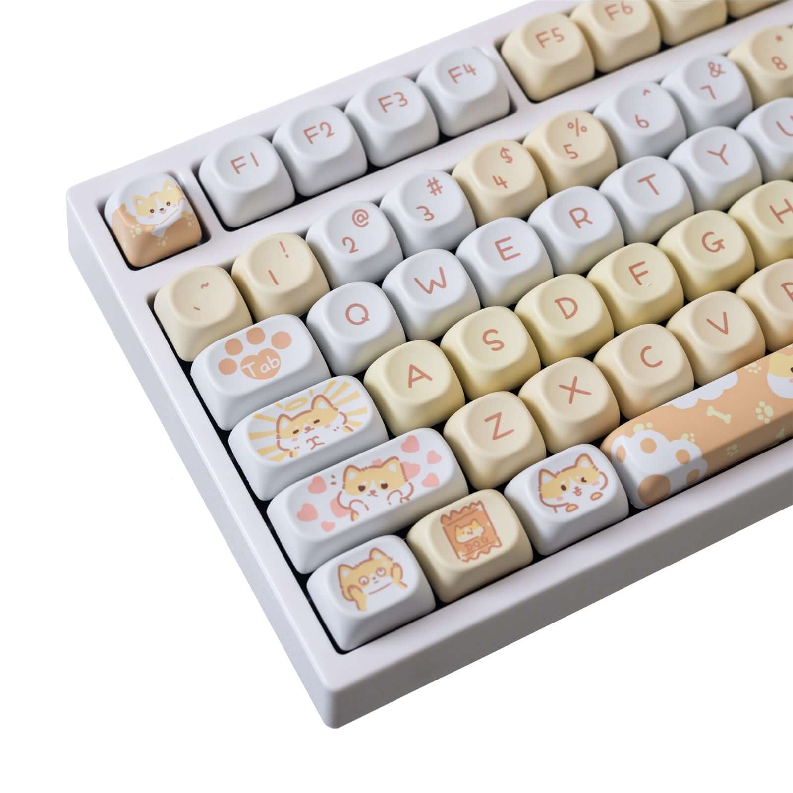 Gamakay 132 Keys Yellow & White Keycaps Set - Image 4