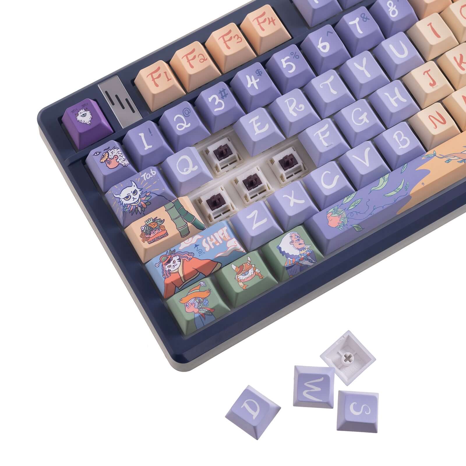 Gamakay 135 Keys Side Printed Shine Through PBT Keycaps Set - Image 5