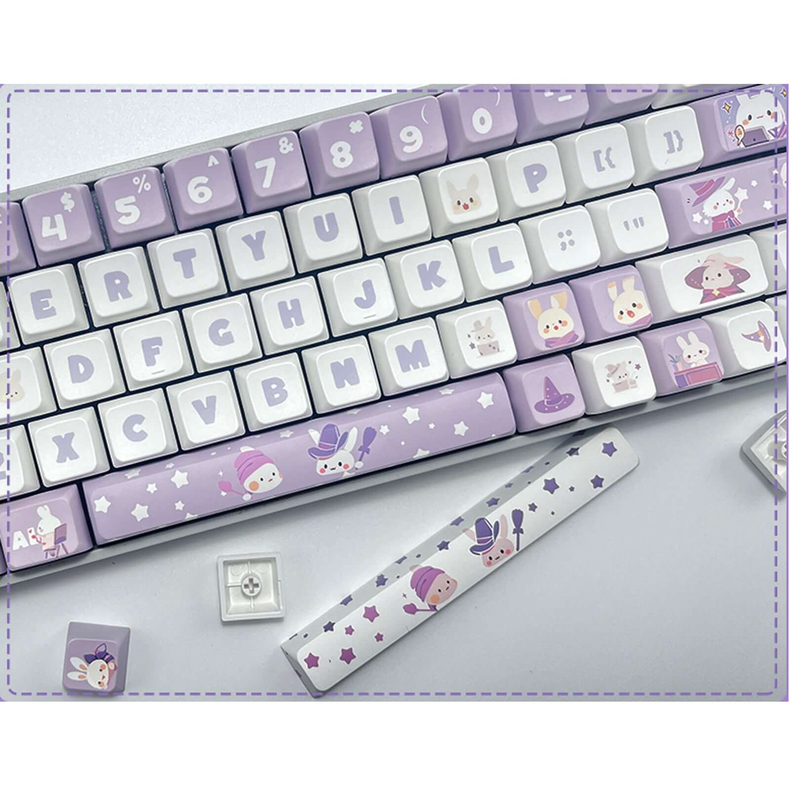 Gamakay 137 Keys Cute Rabbit Keycaps Set - Image 4