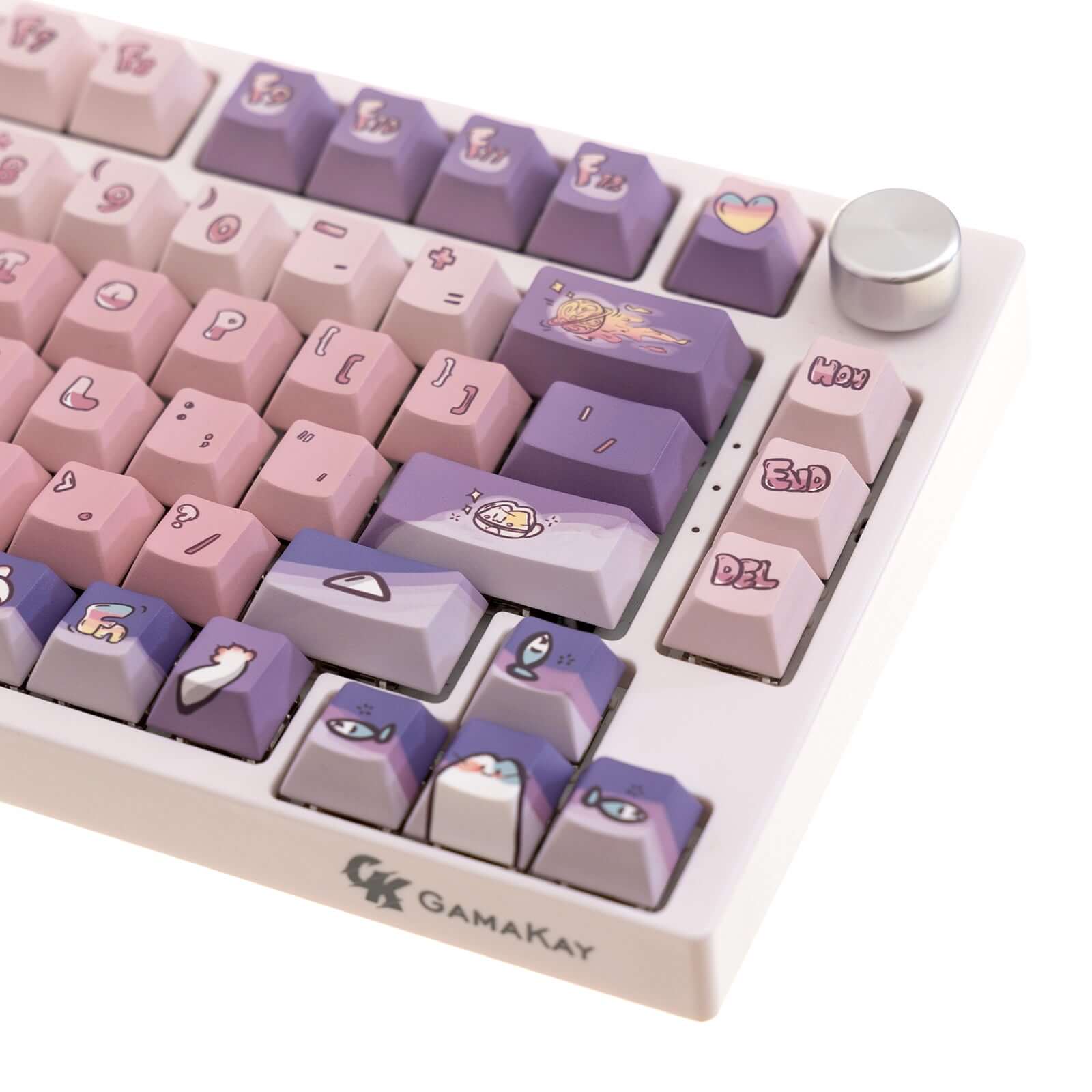 Gamakay 140 Keys Purple & Pink Space Cat Theme Keycaps Set - Image 5