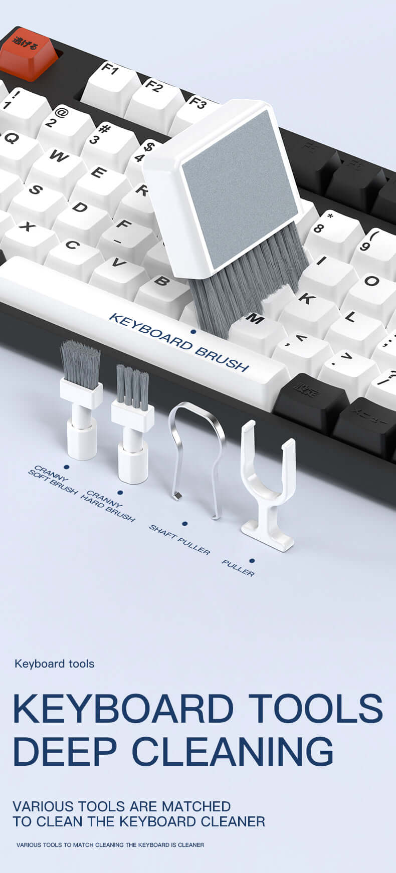 Gamakay 33-in-1 Magnetic Rotating Cleaning Kit for Keyboards, Laptops, Cameras & Earbuds - Image 13
