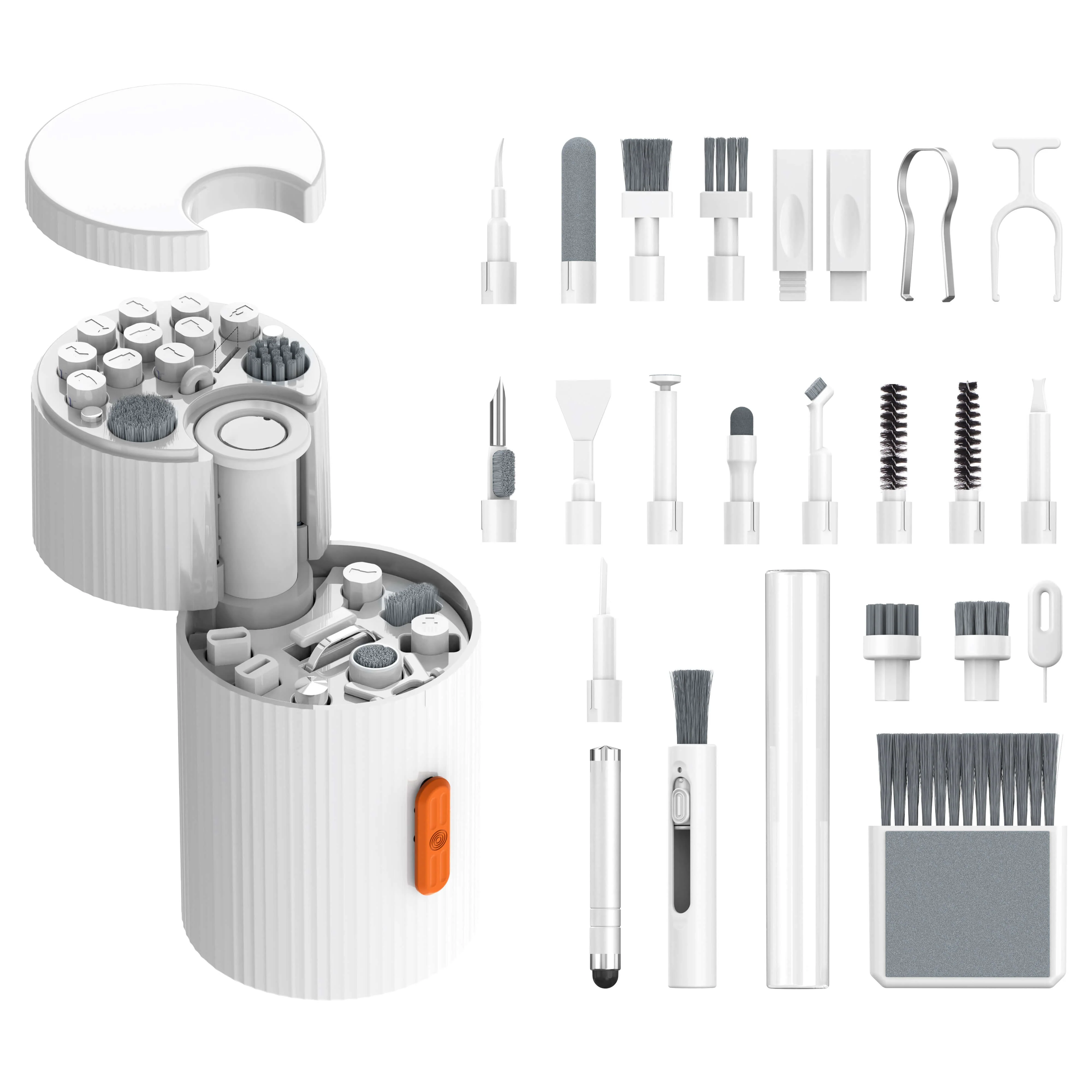 Gamakay 33-in-1 Magnetic Rotating Cleaning Kit for Keyboards, Laptops, Cameras & Earbuds - Image 4