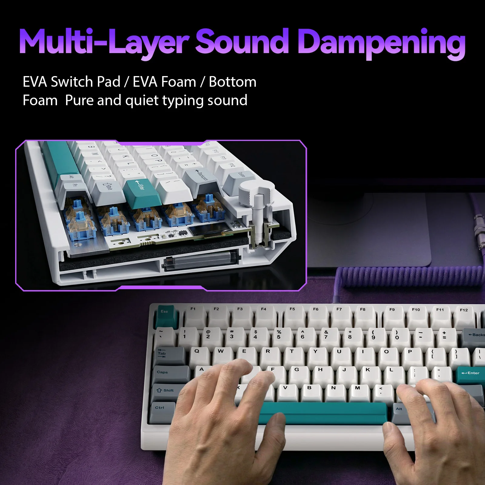 Gamakay TK75 SOCD SnapTap Silent Mechanical Gaming Keyboard (Upgrade from TK75V2) - Image 13