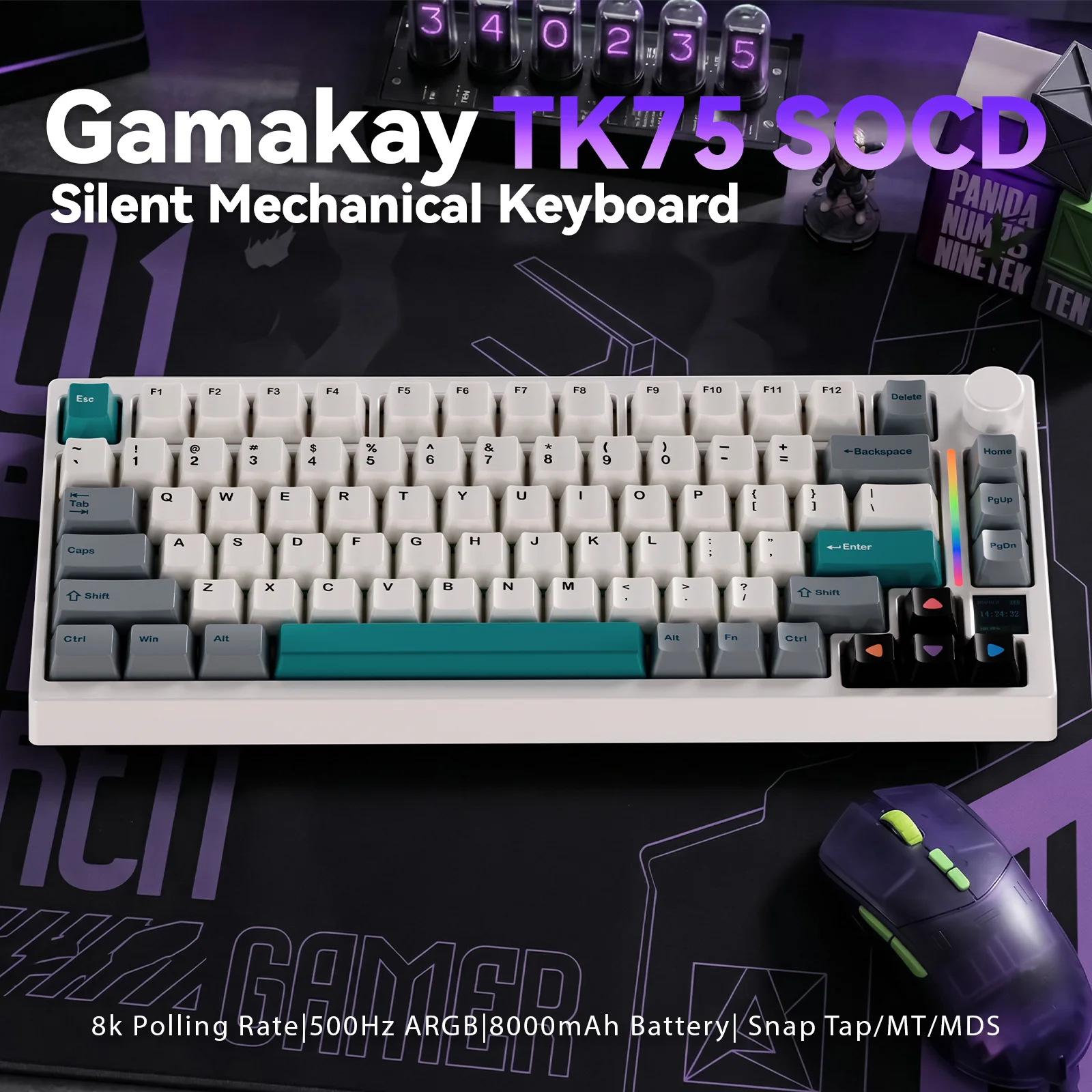 Gamakay TK75 SOCD SnapTap Silent Mechanical Gaming Keyboard (Upgrade from TK75V2) - Image 2