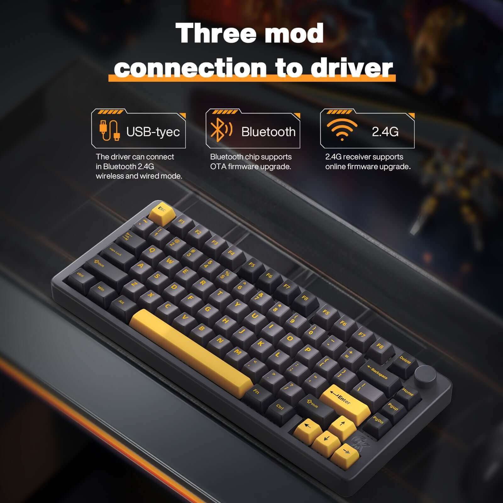 Gamakay TK75PRO 75% Wireless Custom Mechanical Aluminum Alloy Keyboard - Image 7