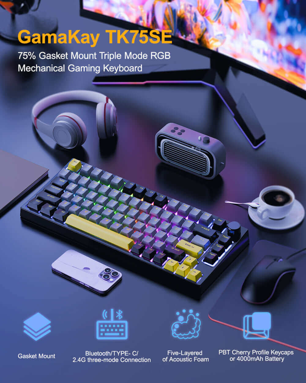 GamaKay TK75SE 75% Mechanical keyboard - Image 3