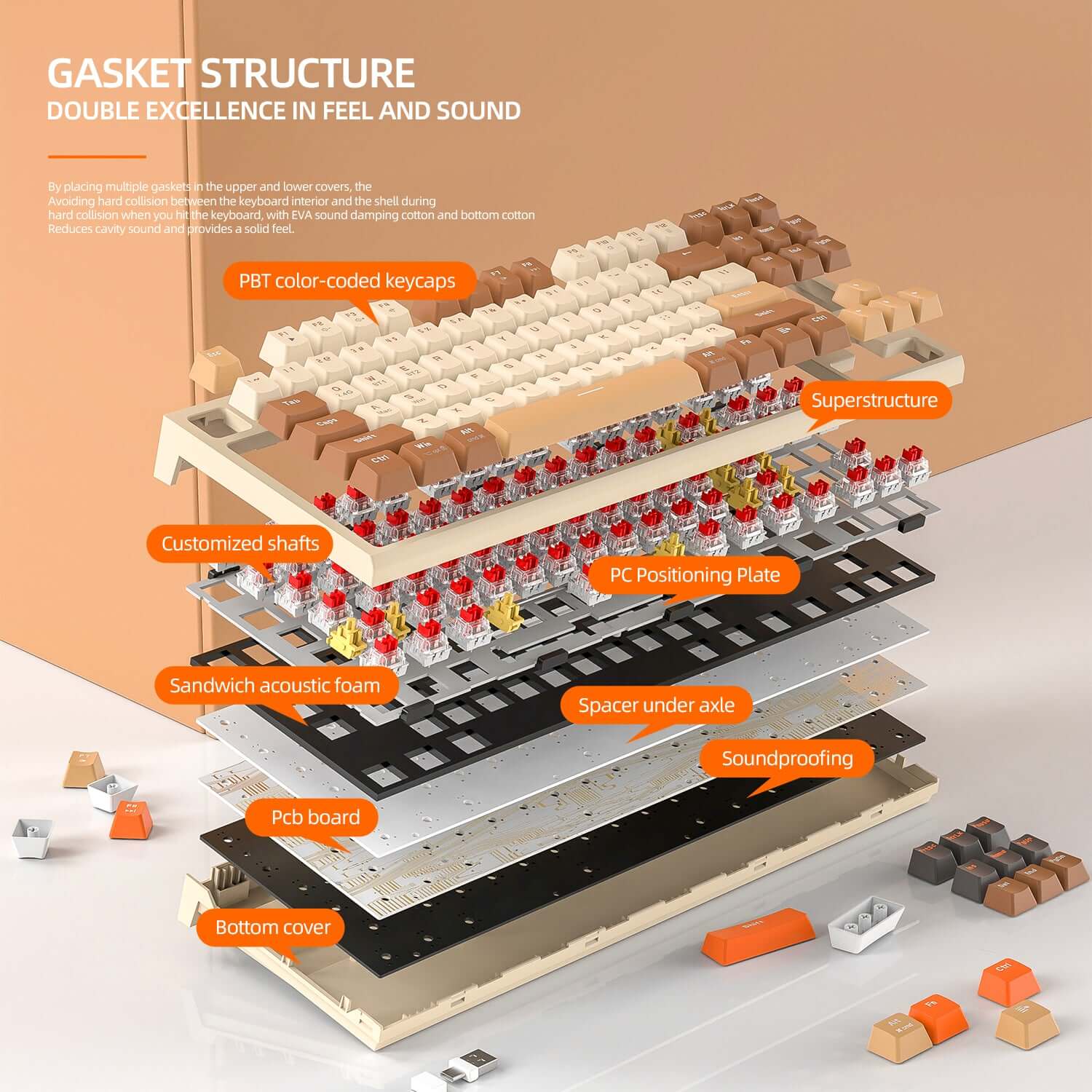 Gamakay x Freewolf M88 Wireless Mechanical Feeling Gaming keyboard - Image 11