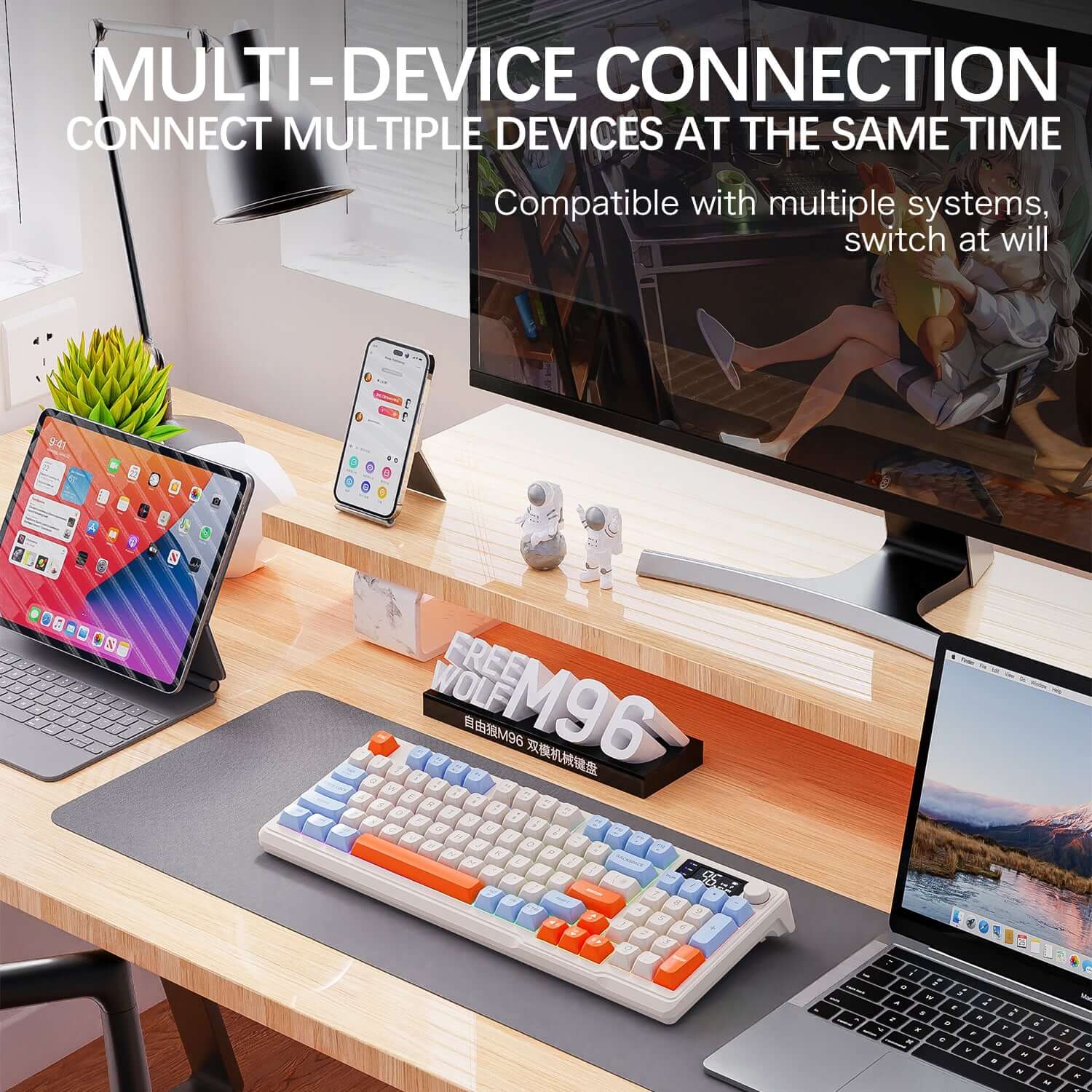 Gamakay x Freewolf M96 Wireless Mechanical Gaming keyboard with Display Screen - Image 7