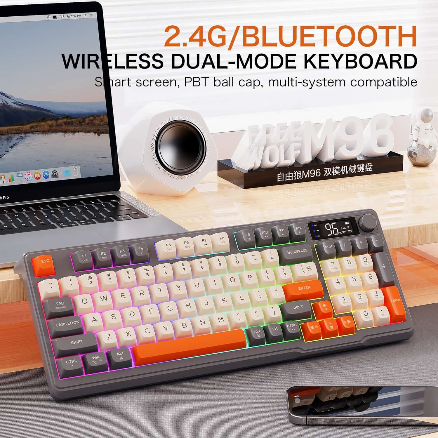 Gamakay x Freewolf M96 Wireless Mechanical Gaming keyboard with Display Screen - Image 9